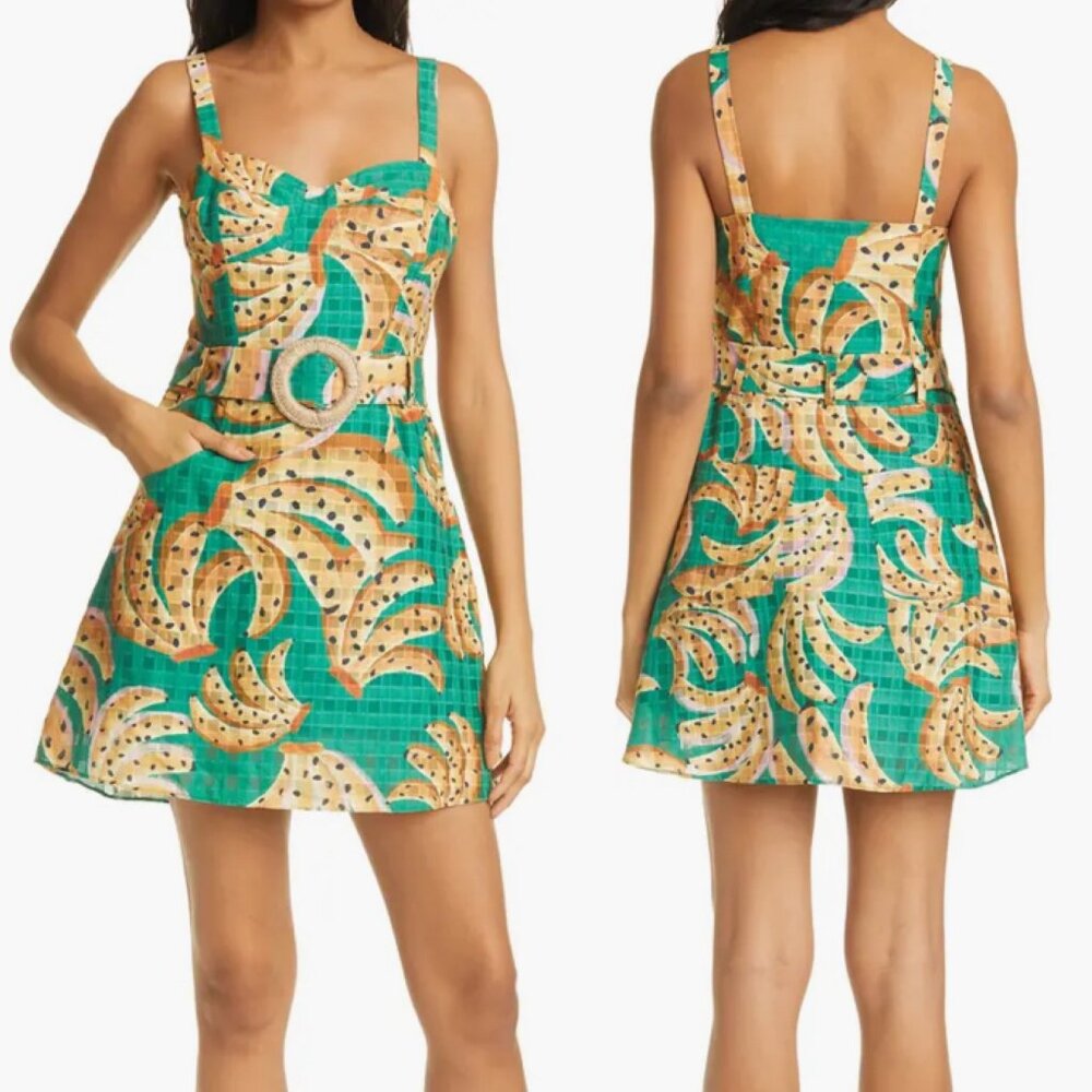 FARM Rio Green Banana Print Sundress with Yellow Accents - Picture 3 of 16